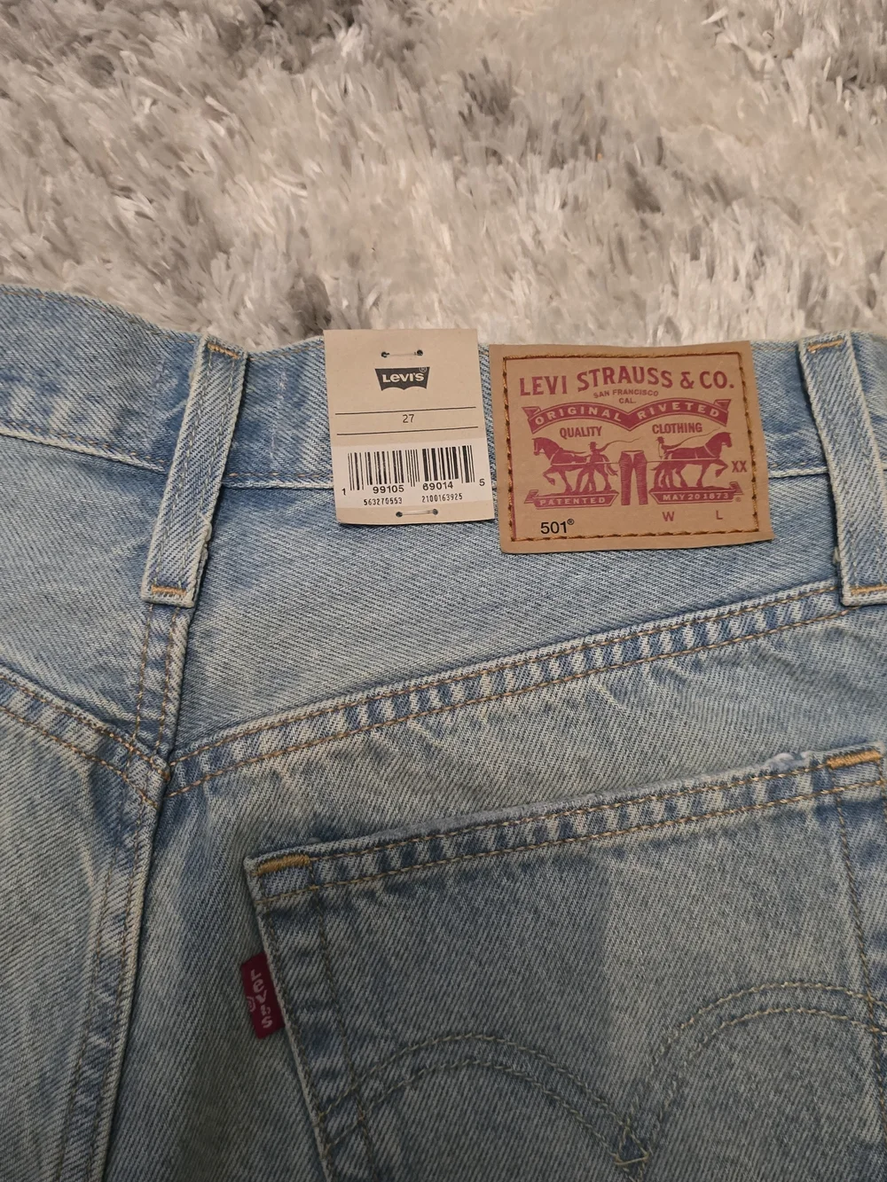 Levi's 501 High-Rise Distressed Denim Shorts - Light Blue